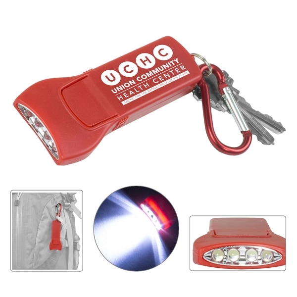 Red color option for Beamer 4 Led Keyholder Keylite With Carabiner Clip
