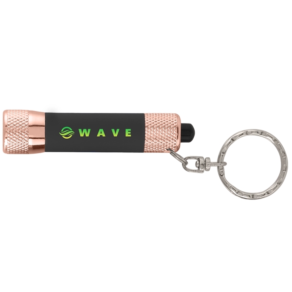 Black color option for Chroma Softy Rose Gold Classic   Led Flashlight With Keyring