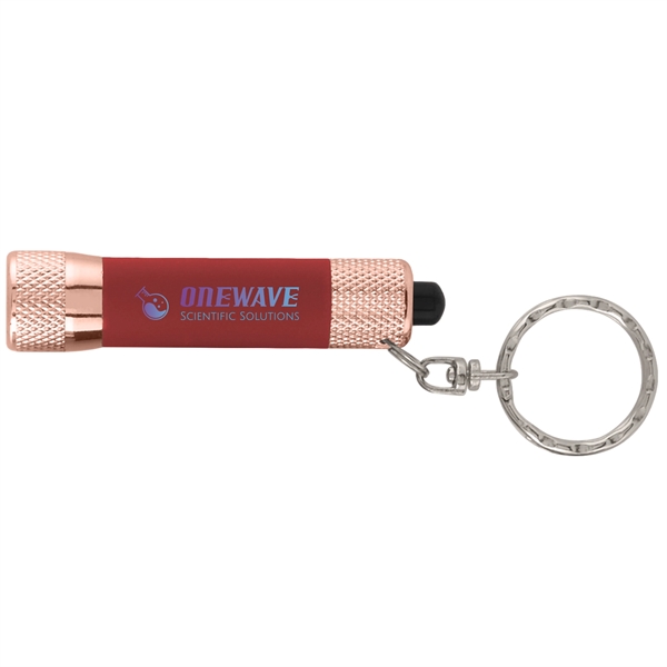 Red color option for Chroma Softy Rose Gold Classic   Led Flashlight With Keyring
