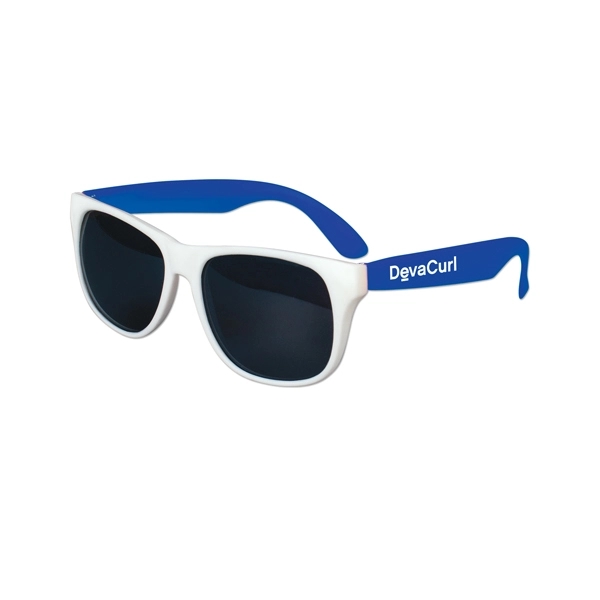 White-Blue color option for White Frame Classic Sunglasses