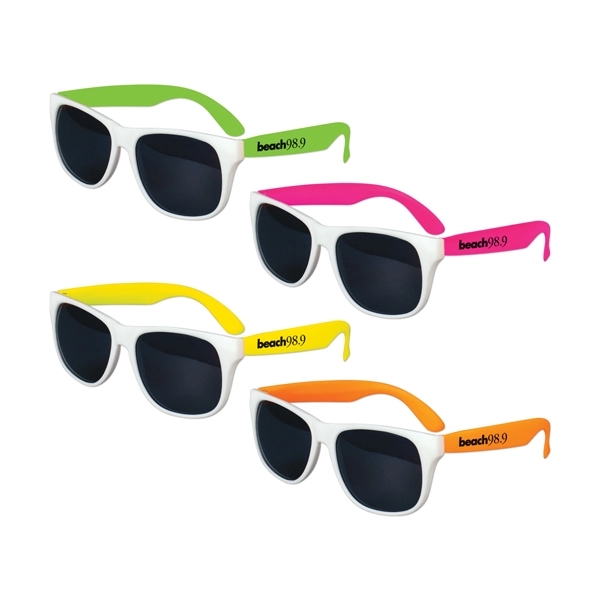 White-Neon Assortment color option for White Frame Classic Sunglasses
