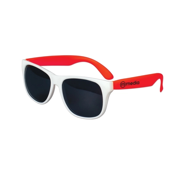 White-Red color option for White Frame Classic Sunglasses