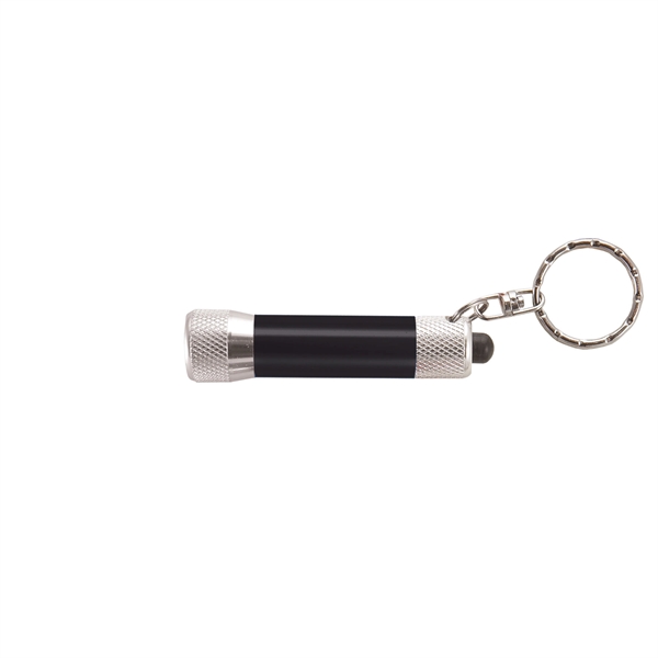 Black Silver color option for Chroma   Laser Engraved Metal Led Flashlight With Keyring