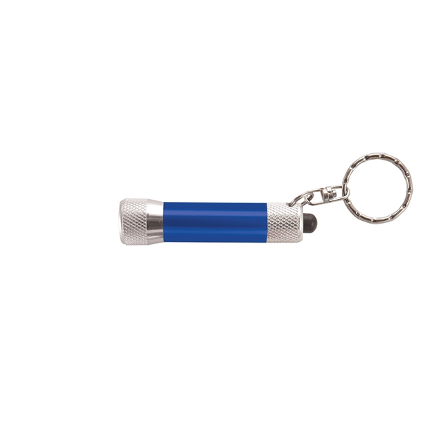 Blue Silver color option for Chroma   Laser Engraved Metal Led Flashlight With Keyring