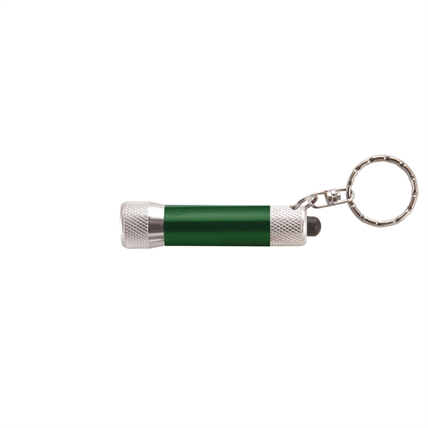 Green Silver color option for Chroma   Laser Engraved Metal Led Flashlight With Keyring