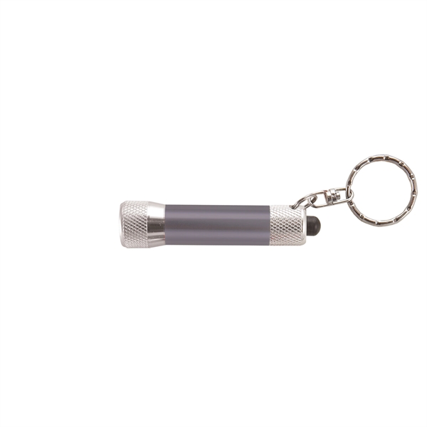 Gunmetal Silver color option for Chroma   Laser Engraved Metal Led Flashlight With Keyring