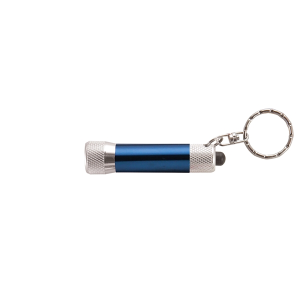 Navy Blue Silver color option for Chroma   Laser Engraved Metal Led Flashlight With Keyring
