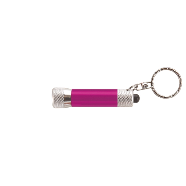 Pink Silver color option for Chroma   Laser Engraved Metal Led Flashlight With Keyring