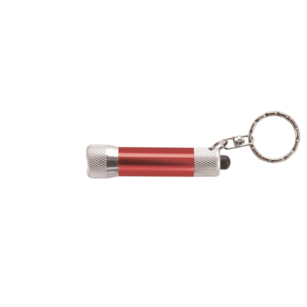 Red Silver color option for Chroma   Laser Engraved Metal Led Flashlight With Keyring