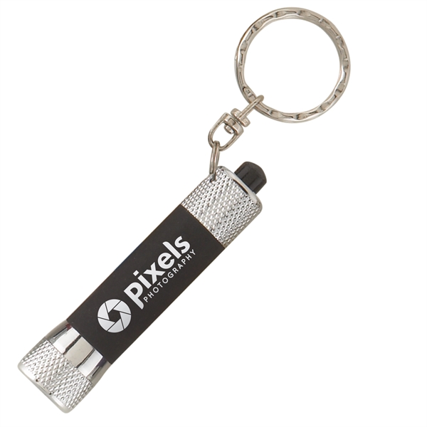 Black Silver color option for Chroma Softy   Laser Engraved   Led Flashlight Keyring