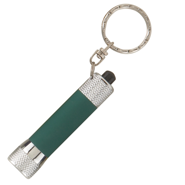 Dark Green Silver color option for Chroma Softy   Laser Engraved   Led Flashlight Keyring