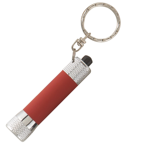 Dark Red Silver color option for Chroma Softy   Laser Engraved   Led Flashlight Keyring