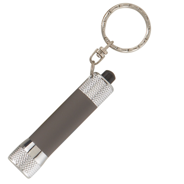 Gray Silver color option for Chroma Softy   Laser Engraved   Led Flashlight Keyring