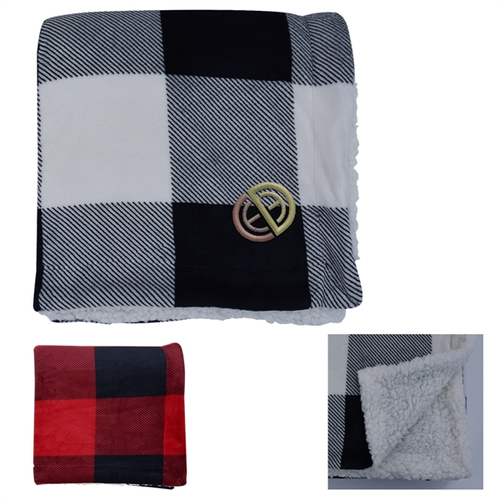 Main photo of Buffalo Plaid Sherpa Blanket