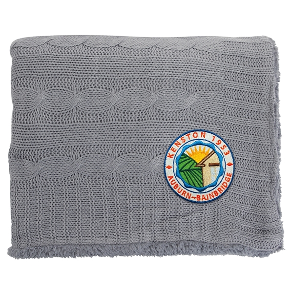 Gray color option for Cable Knit Sherpa Blanket