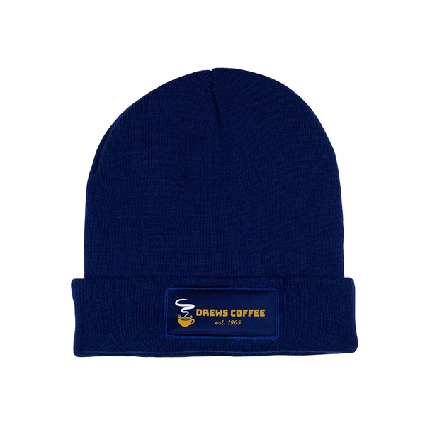 Navy color option for Prime Line Knit Beanie With Patch