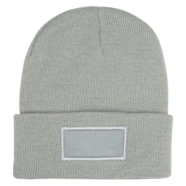 Recycled Gray color option for Patch Knit Beanie With Cuff