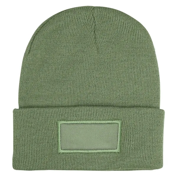 Recycled Light Olive color option for Patch Knit Beanie With Cuff