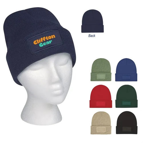 Main photo of Patch Knit Beanie With Cuff