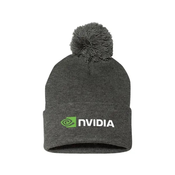 Dark Heather Gray color option for Sportsman 12" Pom Pom Knit Beanie