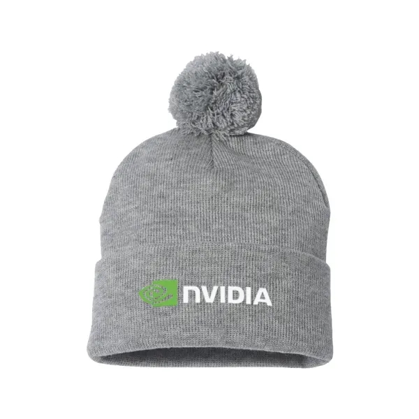 Heather Gray color option for Sportsman 12" Pom Pom Knit Beanie