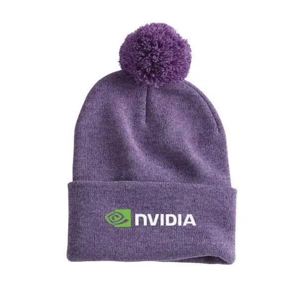 Heather Purple color option for Sportsman 12" Pom Pom Knit Beanie