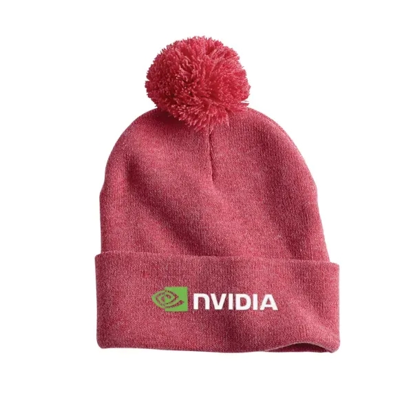 Heather Red color option for Sportsman 12" Pom Pom Knit Beanie