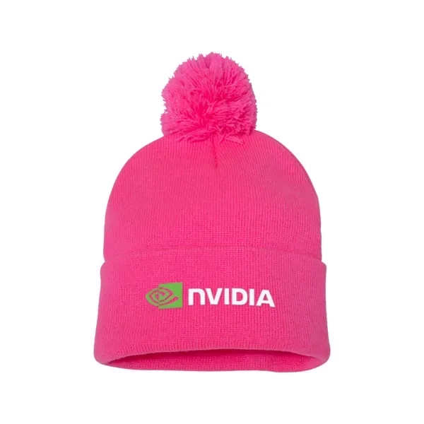 Neon Pink color option for Sportsman 12" Pom Pom Knit Beanie