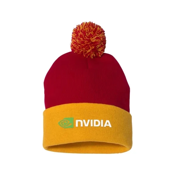 Red-Gold color option for Sportsman 12" Pom Pom Knit Beanie