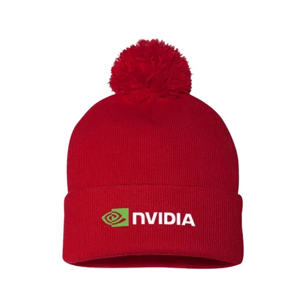 Red color option for Sportsman 12" Pom Pom Knit Beanie