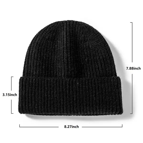Black color option for Unisex Cuffed Knitted Beanie With Custom Logo