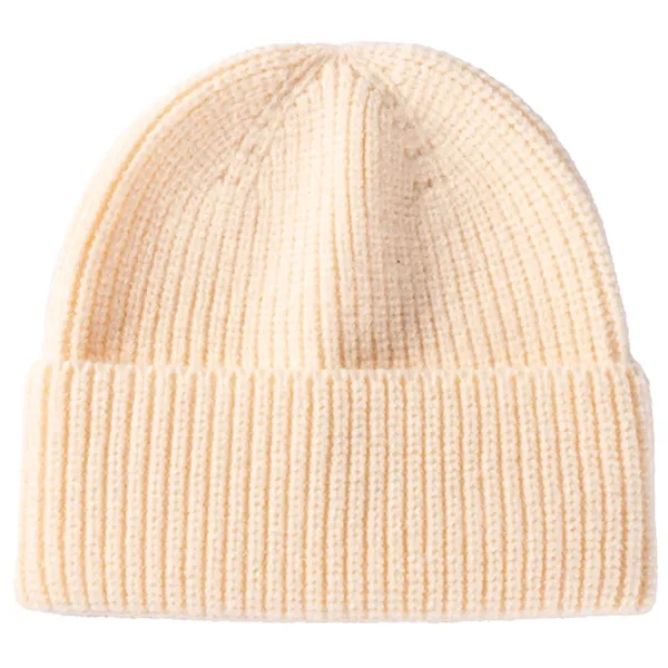 Milk White color option for Unisex Cuffed Knitted Beanie With Custom Logo