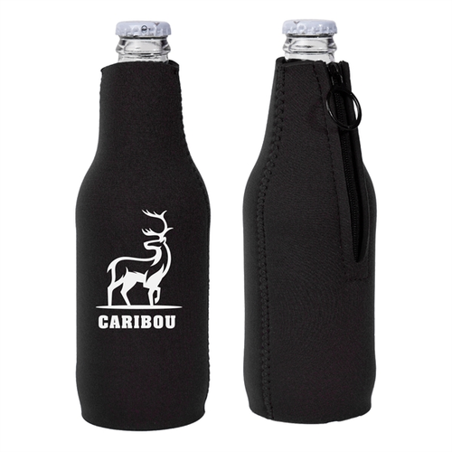 Main photo of Neoprene Zipper Beer Bottle Cooler W/ 1 Color Imprint