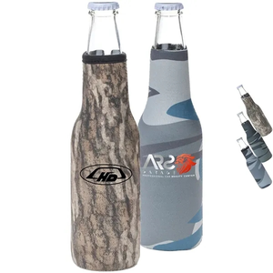 Photo of 12 Oz. Neoprene Collapsible Camo Bottle Cooler W/ Opener