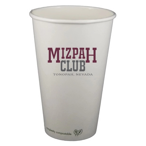 White color option for 16 Oz. Compostable Paper Hot Cup