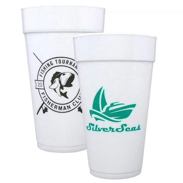 White color option for Custom 20 Oz. Foam Cups