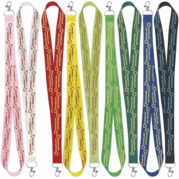 Green color option for 1" Satin Screen Print Lanyard
