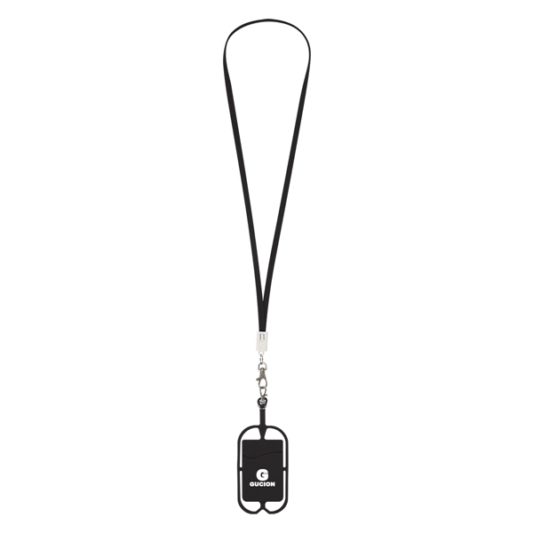 Black color option for 2 In 1 Charging Cable Lanyard With Phone Holder & Wallet