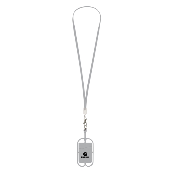 Gray color option for 2 In 1 Charging Cable Lanyard With Phone Holder & Wallet