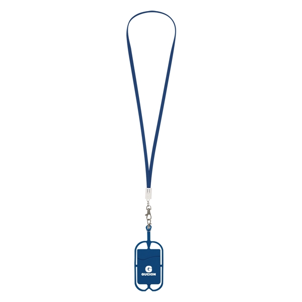 Navy Blue color option for 2 In 1 Charging Cable Lanyard With Phone Holder & Wallet