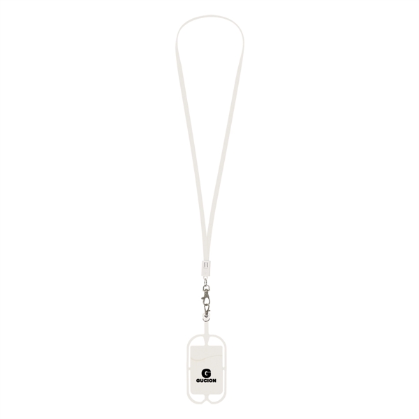 White color option for 2 In 1 Charging Cable Lanyard With Phone Holder & Wallet