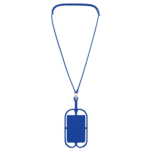 Blue color option for Silicone Lanyard With Phone Holder & Wallet