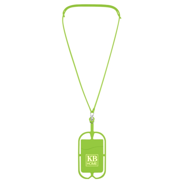 Lime color option for Silicone Lanyard With Phone Holder & Wallet