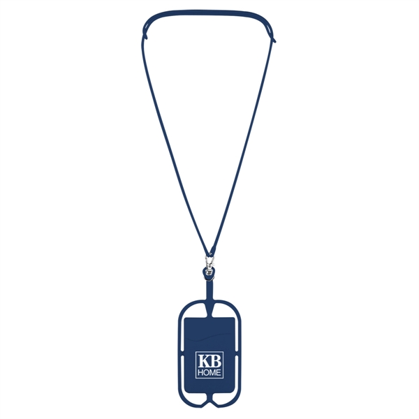 Navy Blue color option for Silicone Lanyard With Phone Holder & Wallet