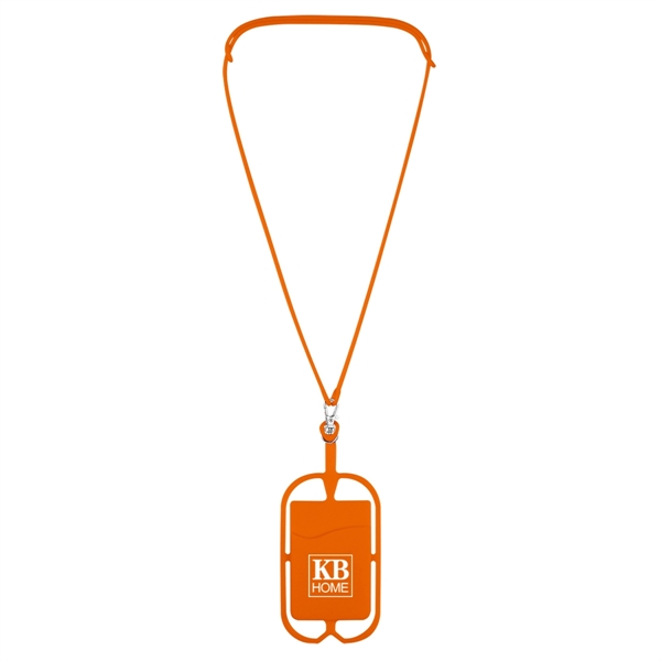 Orange color option for Silicone Lanyard With Phone Holder & Wallet
