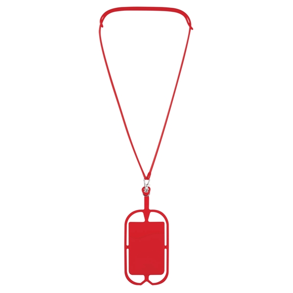 Red color option for Silicone Lanyard With Phone Holder & Wallet