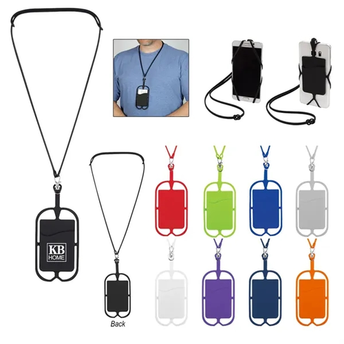Main photo of Silicone Lanyard With Phone Holder & Wallet