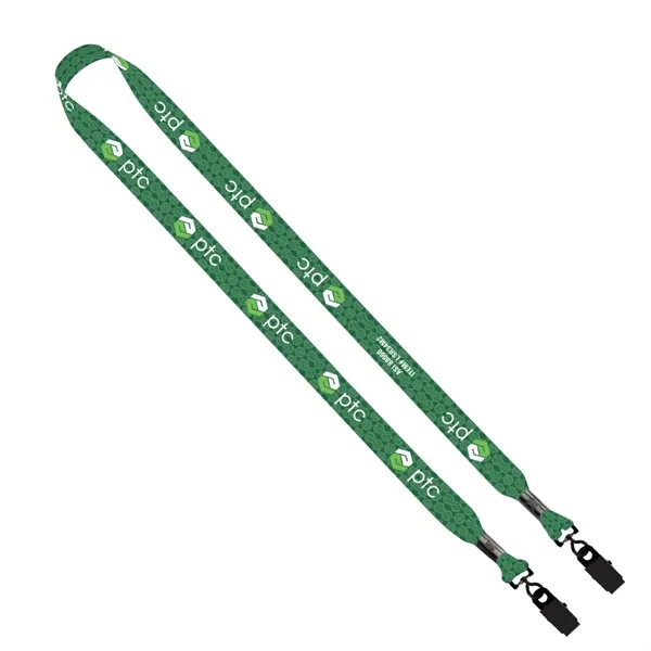 White color option for 3/4" Recycled Pet Dye Sublimated Double Ended Lanyard With M
