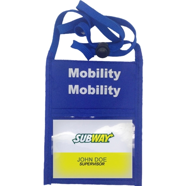 Royal Blue color option for Standard Event Pouch W/ Back Zipper And Printed 3/8" Lanyard