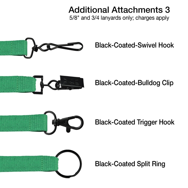 Green 348C color option for 3/8" Custom Silkscreen Lanyards, Flat Ribbed Polyester